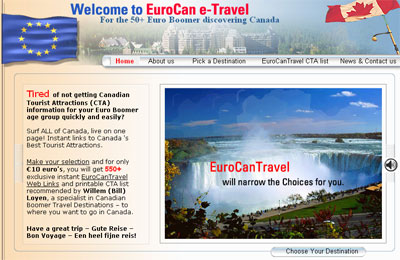EuroCanTravel website 1