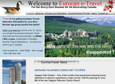 EuroCanTravel website 2